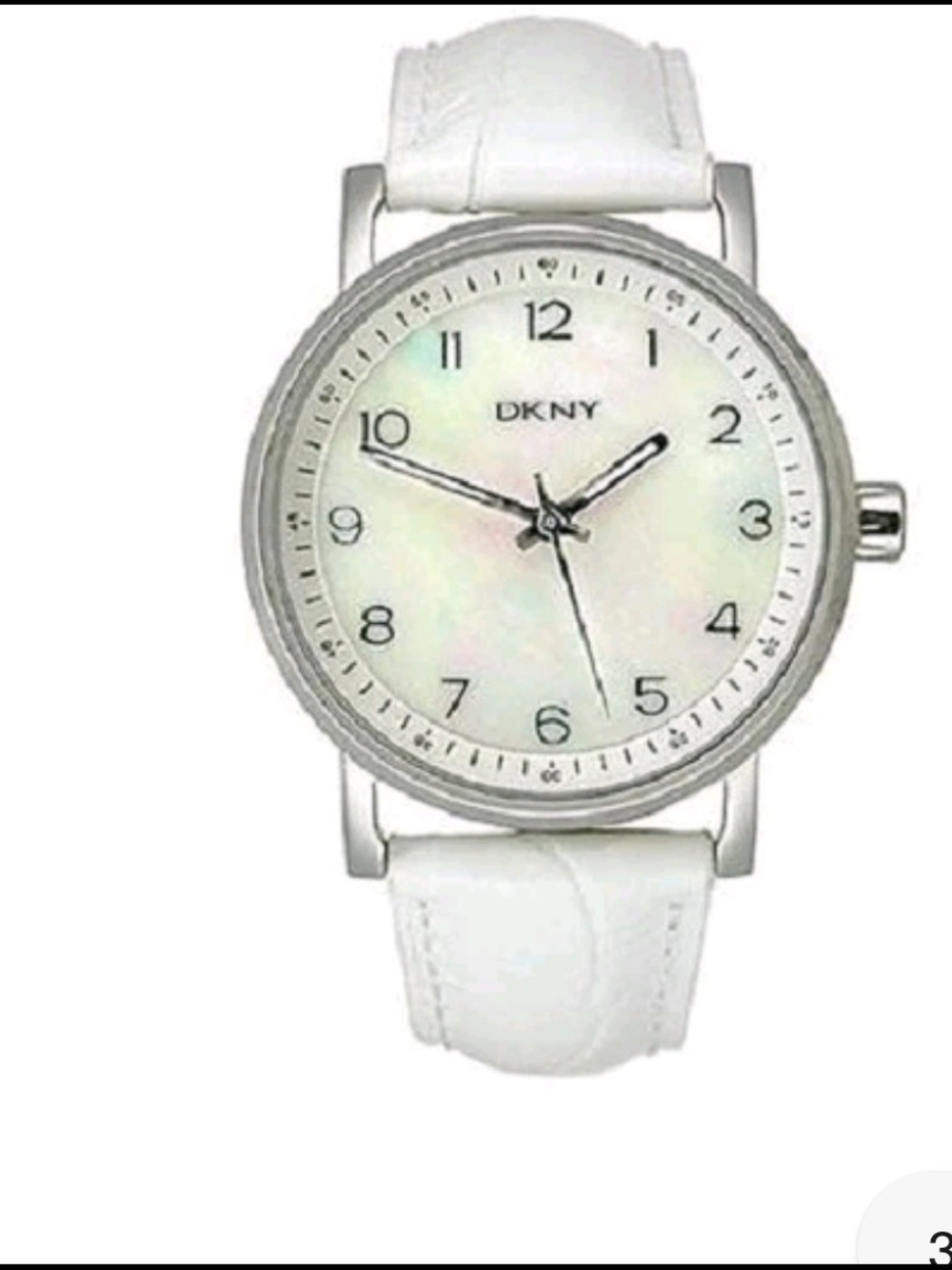 DKNY White Leather Strap Watch